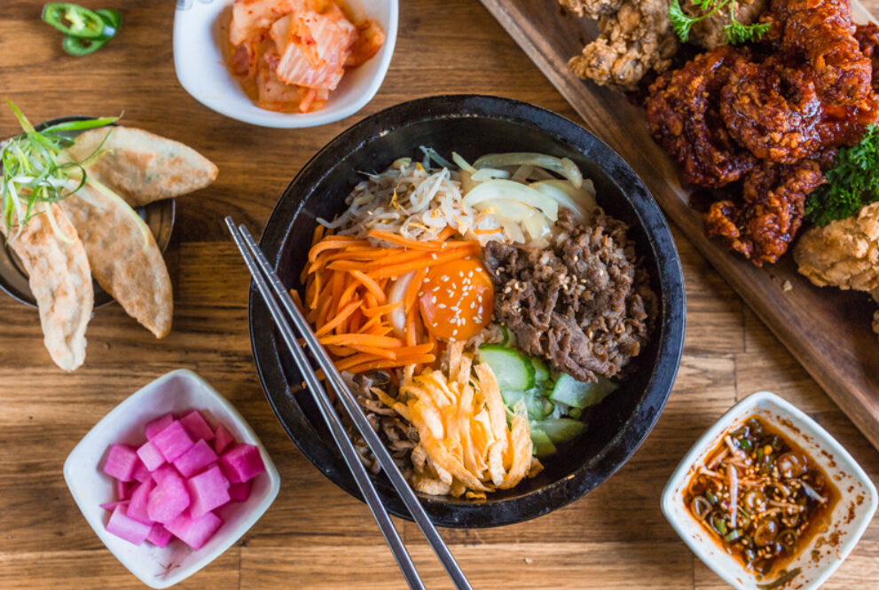 Maru Brisbane Korean BBQ table with food